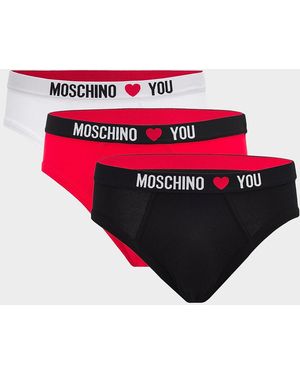 Moschino Apos;S My Valentine Stretch-Jersey Variety Brief 3-Pack - Red