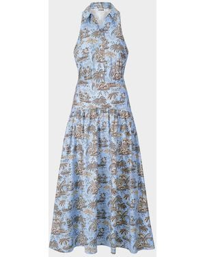 STAUD Romy Midi Dress - Blue