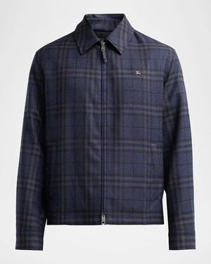 Burberry Apos;S Bloomsbury Check Nylon Jacket - Blue