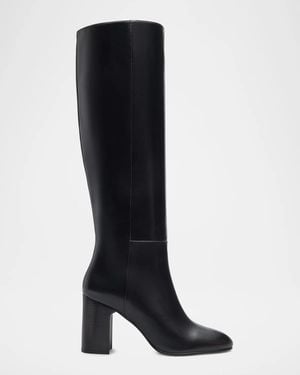 Stuart Weitzman 85Mm Mulberry Leather Knee-High Boots - Black