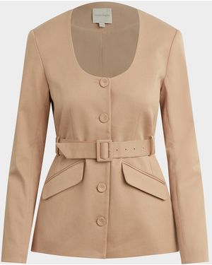 FAVORITE DAUGHTER The Belted Diana Blazer - Natural