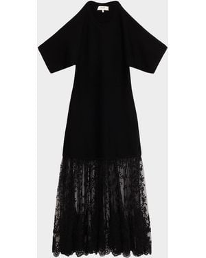Sea Diane Knit Lace Midi Dress - Black