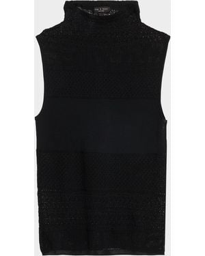 Rag & Bone Mira Knit Mock-Neck Top - Black
