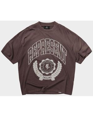 Represent Apos;S Legacy Crest Cotton T-Shirt - Brown