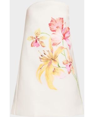 As It May Lilly Strapless Floral-Print Mini Dress - Pink