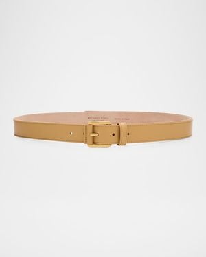 Michael Kors Jodi Leather Trouser Belt - Natural