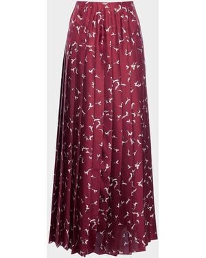 Altuzarra Monti Pleated A-Line Maxi Skirt - Red