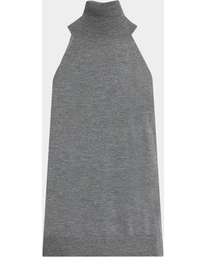 FFORME Devon Sleeveless Wool Knit Turtleneck Top - Gray