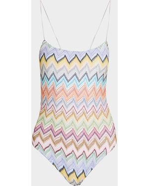 Missoni Zigzag One-Piece Swimsuit - White