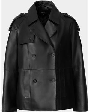 Mackage Dolores Double-Breasted Leather Jacket - Black