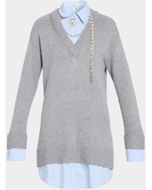 Cinq À Sept Satina Layered Necklace Mini Dress - Blue