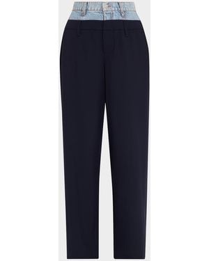 Jonathan Simkhai Ophelia Double Waistband Pants - Blue
