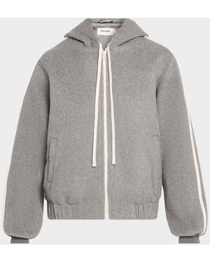 Still Here Wool-Blend Zip Boyfriend Jacket - Gray