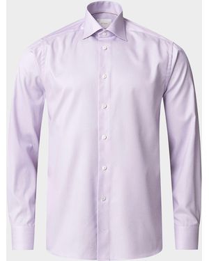Eton Elevated Textured Supima 120 Slim-Fit Dress Shirt - Purple
