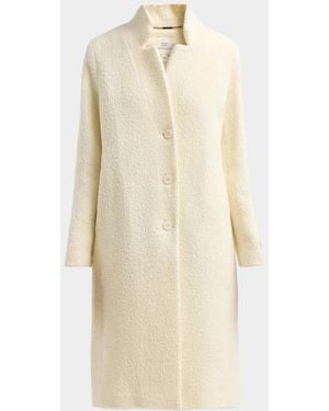SOIA & KYO Diane-U Boucle Wool Midi Coat - Natural