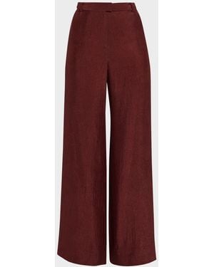 Jason Wu Crinkle Satin Wide-Leg Pants - Red