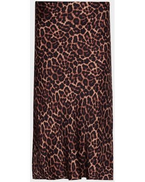 Anine Bing Bar Silk Midi Skirt - Brown