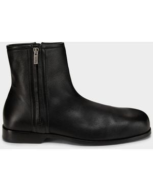 Loewe Apos;S Bobine Leather Side-Zip Ankle Boots - Black