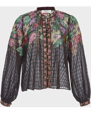 Sea Viktoria Floral-Print Blouse - Gray