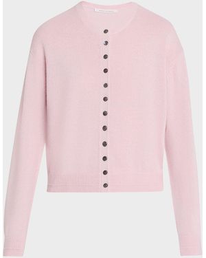 Maria McManus Tiny Button Cashmere Crewneck Cardigan - Pink