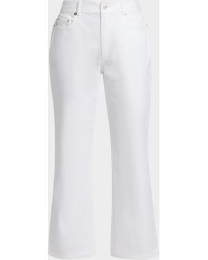Cinq À Sept Stevie Lace Cropped Flare Jeans - White
