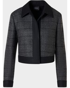 Akris Lewitt Prince Of Whales Wool Short Jacket - Black