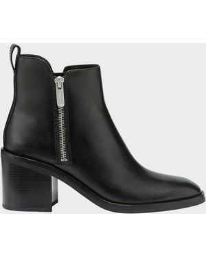3.1 Phillip Lim Alexa Leather Double-Zip Ankle Booties - Black