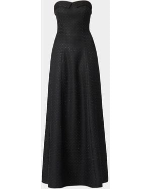 Shoshanna Lindy Strapless Crystal Twill Gown - Black