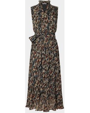 Santorelli Sleeveless Abstract-Print Viscose Midi Dress - Multicolor