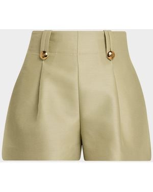Zimmermann Luna Wool Silk Tailored Shorts - Natural