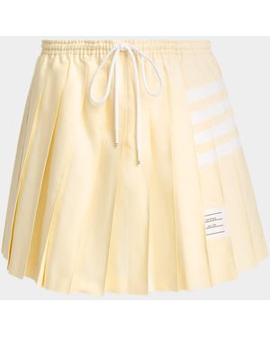 Thom Browne 4-Bar Cotton Drawstring Miniskirt - Natural