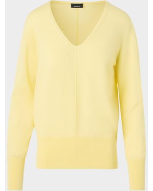 Akris V-Neck Cashmere Sweater - Yellow