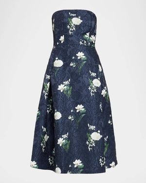 Sachin & Babi Shay Floral Jacquard Cocktail Dress - Blue