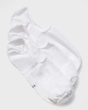 CDLP Apos;S 3-Pack Solid No-Show Socks W/ Grips - White
