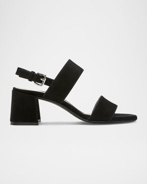 La Canadienne Flemming Suede Dual-Strap Slingback Sandals - Black