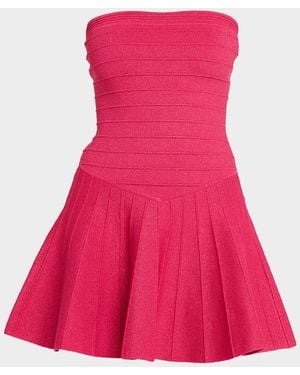 retroféte Persephonie Strapless Knit Mini Dress - Pink