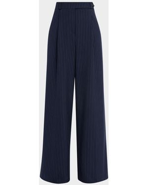 Tanya Taylor Adler Wide-Leg Pinstripe Pants - Blue