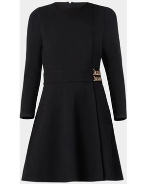 Shoshanna Chain-Embellished Ponte Mini Dress - Black