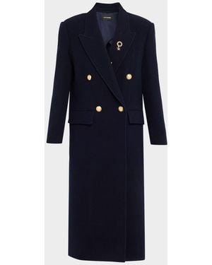 Kobi Halperin Grayson Double-Breasted Long Wool Coat - Blue