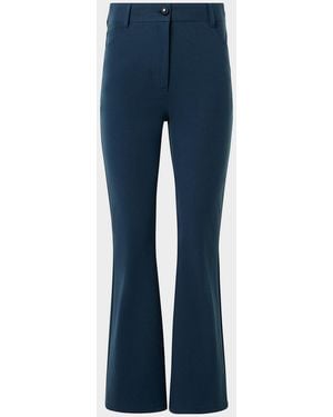 Akris Punto Cali Stretch Cotton Kick Flare Pants - Blue