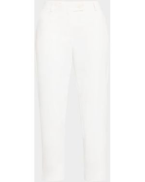 Maison Common Mid-Rise Slim-Leg Ankle Cotton-Blend Pants - White