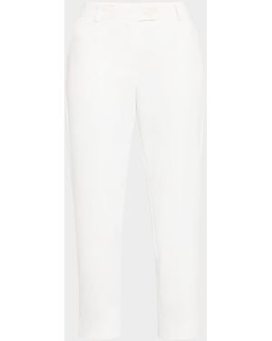 Maison Common Mid-Rise Slim-Leg Ankle Cotton-Blend Pants - White