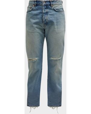 Purple Distressed Vintage-Wash Jeans - Blue