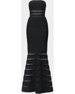 Hervé Léger The Kate Strapless Mermaid-Hem Gown - Black