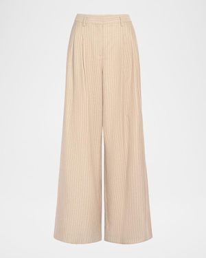 Twp Avery Linen-Blend Wide-Leg Pants - Natural