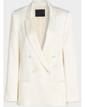 LAPOINTE Satin Double-Breasted Blazer - Natural