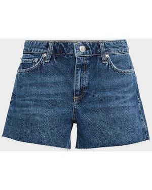 Rag & Bone Kaia High-Rise Cut-Off Denim Shorts - Blue