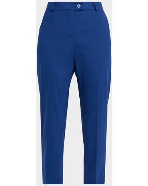 Maison Common Cool Wool Stretch Slim-Leg Ankle Pants - Blue