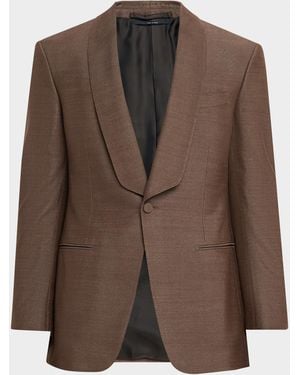 dunhill Apos;S Silk Hopsack Shawl Collar Sport Coat - Brown