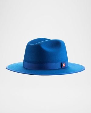 Keith James Apos;S Queen-Brim Wool Fedora Hat - Blue